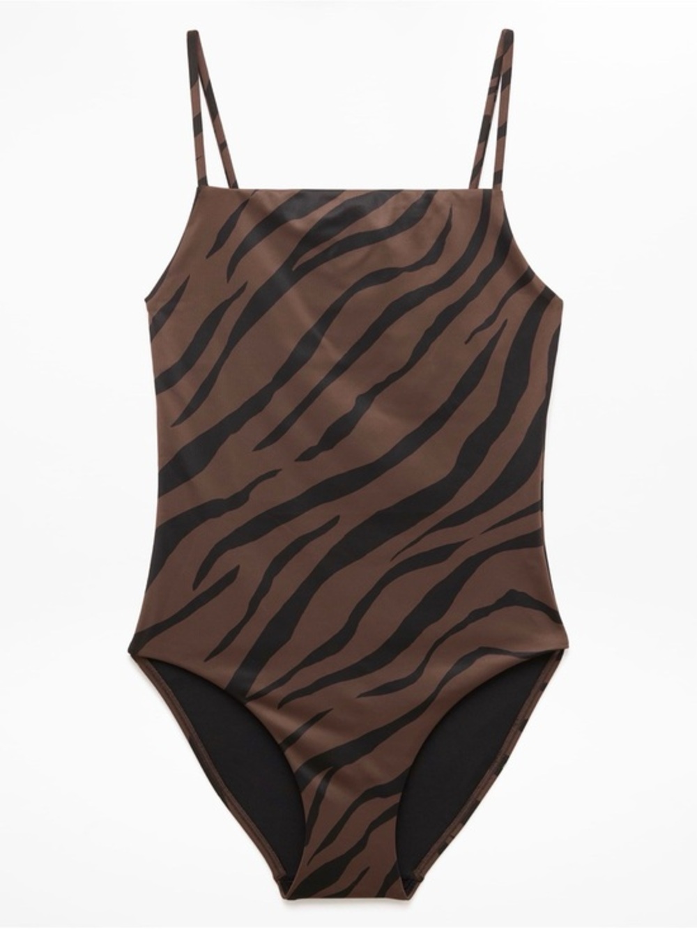 NWT Athleta Straight Neck One Piece Zebra Print Swimsuit